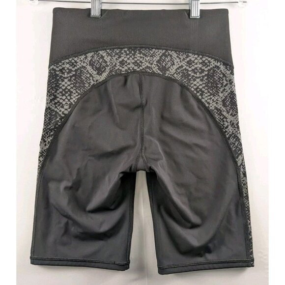Athleta Women's Size S Stay Fly 9" Short Black Reflective Snake Print Bike Biker - Picture 2 of 7